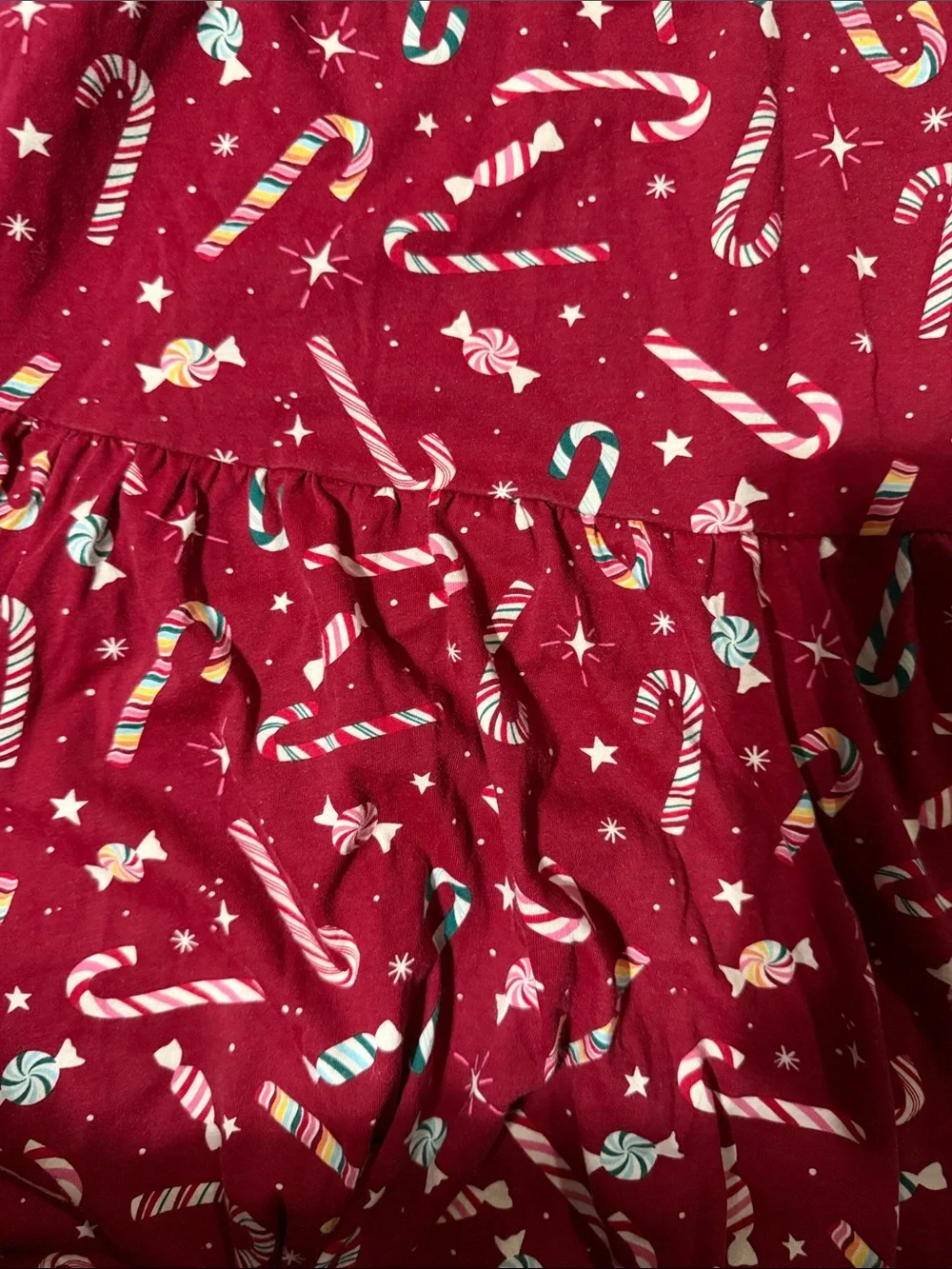 The Children's Place Red Candy Cane Print Long-Sleeve Dress